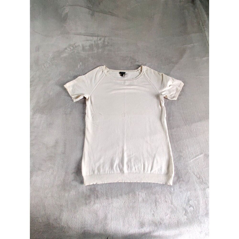 Talbots short sleeve cream sweater size Medium